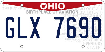 OH license plate GLX7690