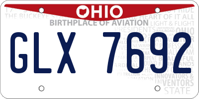 OH license plate GLX7692