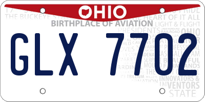 OH license plate GLX7702