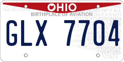 OH license plate GLX7704