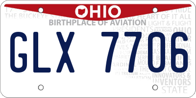 OH license plate GLX7706