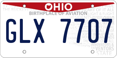 OH license plate GLX7707