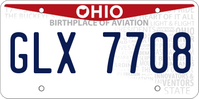 OH license plate GLX7708