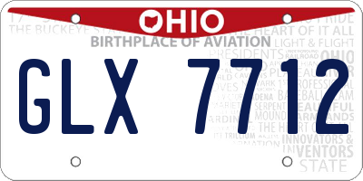 OH license plate GLX7712