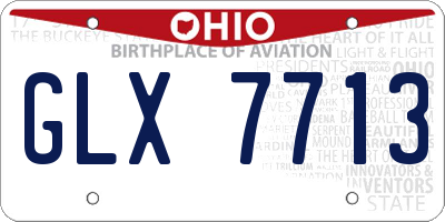 OH license plate GLX7713