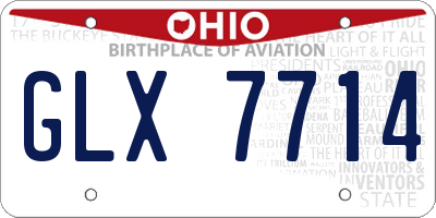 OH license plate GLX7714