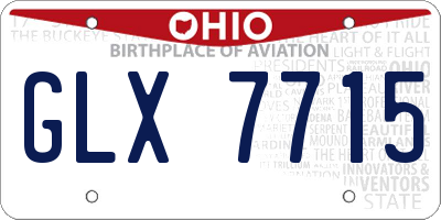OH license plate GLX7715