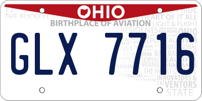 OH license plate GLX7716