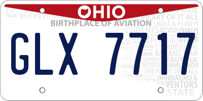 OH license plate GLX7717