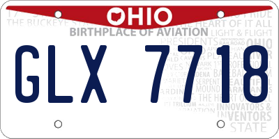 OH license plate GLX7718
