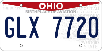 OH license plate GLX7720