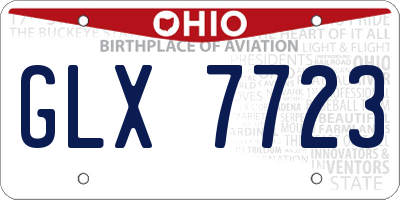 OH license plate GLX7723