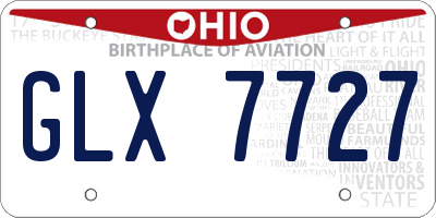 OH license plate GLX7727