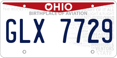 OH license plate GLX7729