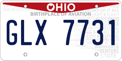OH license plate GLX7731