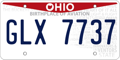 OH license plate GLX7737