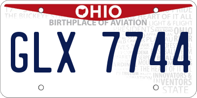 OH license plate GLX7744