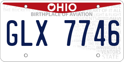 OH license plate GLX7746