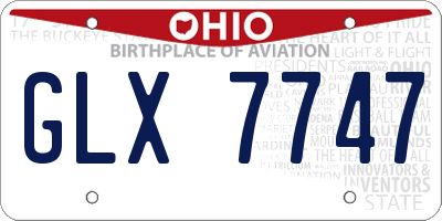 OH license plate GLX7747
