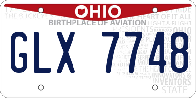 OH license plate GLX7748