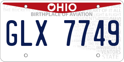 OH license plate GLX7749