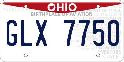 OH license plate GLX7750