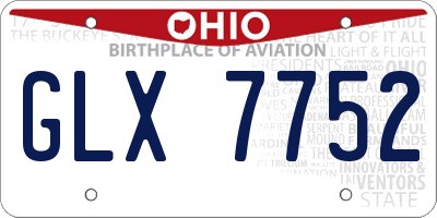 OH license plate GLX7752