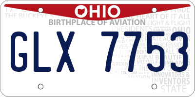 OH license plate GLX7753