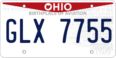 OH license plate GLX7755