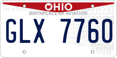 OH license plate GLX7760