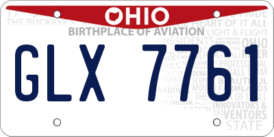 OH license plate GLX7761