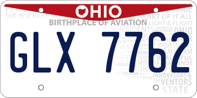 OH license plate GLX7762