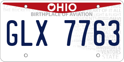 OH license plate GLX7763