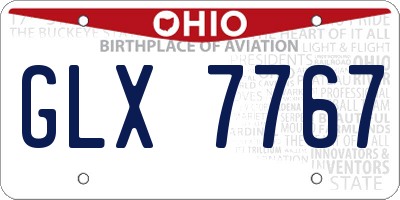 OH license plate GLX7767