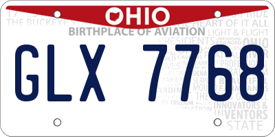 OH license plate GLX7768