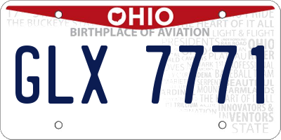 OH license plate GLX7771