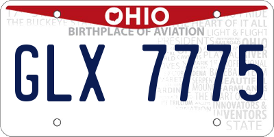 OH license plate GLX7775
