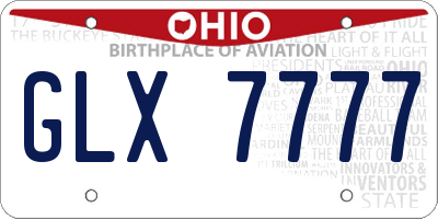 OH license plate GLX7777