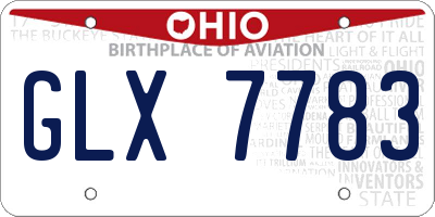 OH license plate GLX7783