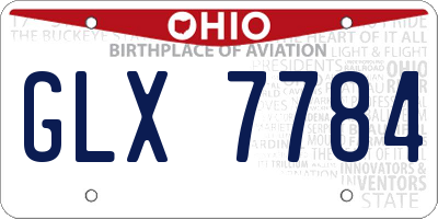OH license plate GLX7784
