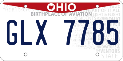 OH license plate GLX7785