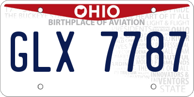OH license plate GLX7787