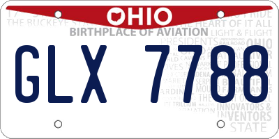 OH license plate GLX7788