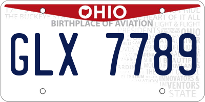 OH license plate GLX7789