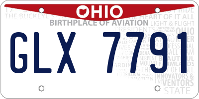 OH license plate GLX7791