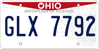 OH license plate GLX7792