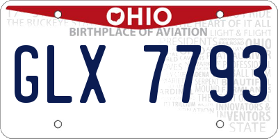 OH license plate GLX7793