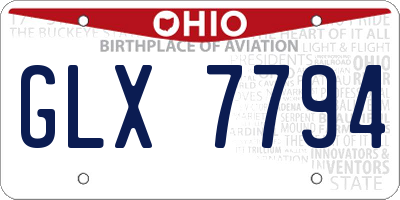 OH license plate GLX7794