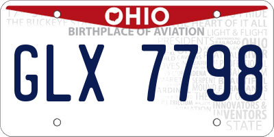 OH license plate GLX7798