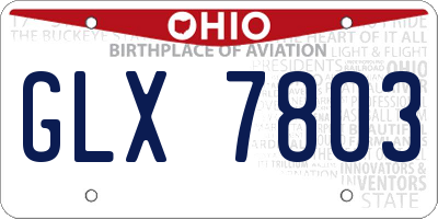 OH license plate GLX7803